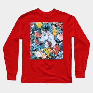 Horse in flowers Long Sleeve T-Shirt